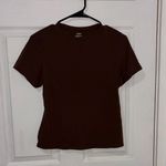 SKIMS  Dark Brown Short Sleeve Tee Photo 0