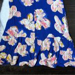 A New Day  Blue Floral Short Sleeve Ruffle Hem Dress Photo 5