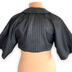 Vintage Rozae Nichols Black Metallic Textured Cropped Jacket Petite 4P Classic Photo 3
