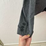 CAbi  Stretch Blazer Sweater Jacket Gray Cracked Suede Style Collar Size 6 Photo 1