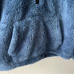PINK - Victoria's Secret Victoria Secret PINK Blue Teddy/Sherpa 1/4 Zip Pullover Size Medium Photo 2