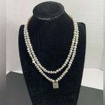 Double strand freshwater pearls necklace Dragonfly necklace w/dragon fly charm Silver Photo 0