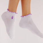 Free People NWT  Super Surge Ruffled Socks in Purple Ruffle Photo 1