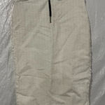 Magaschoni  Cream Tweed Front Zip Pencil Skirt Size 0 US Photo 0