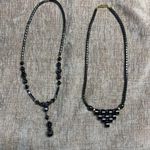 Lot Of 2 Hematite Metallic Black Beaded Necklaces Photo 0