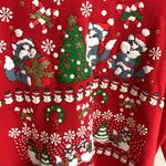 Hanes Vintage Ugly Christmas Puff Paint Kittens Sweater Size S Photo 1