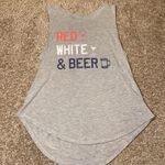 Patriotic Red White And Beer Tank Top Gray Photo 1