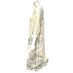 CCC Sheer Ivory Floral Embroidered Long Kimono Cardigan Cover Up Poncho Shawl OS Yellow Size undefined Photo 1
