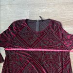 IC by Connie K Boho Velvet Burnout Bell Sleeve Tunic top – Burgundy & Black XL Red Photo 9