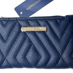 Adrienne Vittadini NEW WALLET Blue Quilted Faux Leather Bi Fold Credit Card Zip Photo 6