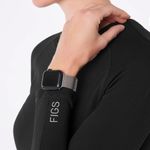 FIGS Waffle Longsleeve Underscrub in Black, Size Small Photo 4