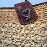 Vintage Straw and Wicker Shoulder Bag with Wicker Brighton Heart Bag Ch Photo 3