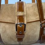 Coach VintageSuede Leather Satchel Bag Tan Brown Buckle Flap Closure Photo 7