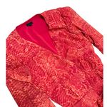 NBD Structured Shoulder Fauna Wrap Dress Red Orange Snake Chiffon size Small Photo 3