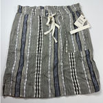 Caslon Skirt - Navy Ivory Bubble Stripe - Drawstring Waist - Size S NWT Photo 0