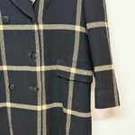 Pendleton Vintage 1980’s  Women’s Black and Tan Plaid‎ Virgin Wool Long Coat RARE Photo 3