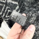 August Silk Sweater Women Size Medium Geo Diamond Pattern Fuzzy Knit Cardigan Photo 3