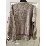 Vtg Sierra Woolen Mills Knit Cardigan Sweater grey knit pink little hearts L Size L Photo 5