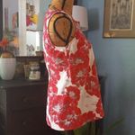 Crosby. White & Pink Floral Pleated Sleeveless Blouse Photo 3