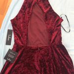 Lulus Burgundy Velvet Backless Skater Dress Photo 2