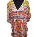 Plus Size 1X Womens Kaftan boho V Neck floral Midi vaca beach Speed control NY Photo 0