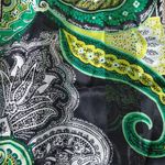Jones New York Silk Scarf Lightweight Sheer Paisley Green Black White Dry Clean Photo 1