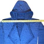 Athleta  Blissful Wrap Sweater Medium Blue Open Cardigan Hood Pockets Thumb Holes Photo 11
