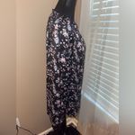 Grace Karin Black Long Sleeve Relaxed Blouse with flowers NWT size large Photo 1