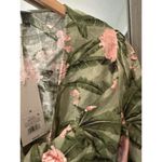 Agua Bendita NWT x Target Peony Floral Wrap Top Linen Blend Green Pink Size M!! Photo 5