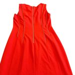 Calvin Klein  Bold Red Sleeveless Sheath Dress Gold Zipper Detail Size 8 Women's Photo 9