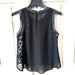 ASTR   sleeveless black tank top with faux leather animal print Photo 1