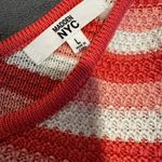 Steve Madden NWOT Crochet Cropped Top Large Striped Coral & White Cap Sleeve Photo 7