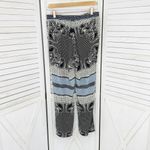 Etro Silk Multi Pattern Straight‎ Leg Pants Black White Blue Size 10 Euro 46 Photo 1