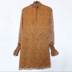 The East Order  Mustard Floral Smocked Neck Dress Size Small Photo 12