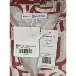 MICHELLE MCDOWELL Marley Touchdown Top In Crimson/White Ruffle Sleeves Size M Red Size M Photo 3