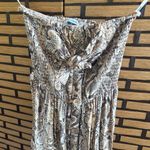 Blue Island ‎ Tan Snakeskin Print Strapless Maxi Dress Size Small Photo 1