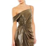 Mac Duggal IEENA for Gold Metallic One-Shoulder Gown style 26728 size 8 Photo 2