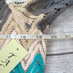 Tacera open knit fully lined 3/4 bell sleeve chevron print dress women sz Med Photo 11