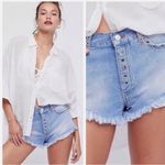 Free People distressed button fly denim shorts sz 27 Photo 1