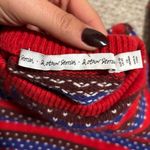 & Other Stories & Other Stories Blue Red Heart Knitted Jumper Sweater Wool Blend- Size XS Photo 3