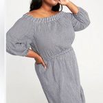 Old Navy Off The Shoulder Waist Define Gingham Midi Dress Women’s Plus Sz 3X Photo 0