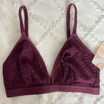 NWT Lively The Palm Lace Busty Bra Plum Wireless Bralette Purple Feminine Size 1 Photo 0