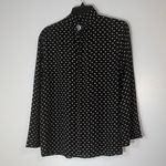 Ann Taylor  Factory Black White Green Bows Patterned Button‎ Down Shirt Bow tie Photo 3
