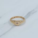 10k solid gold ring heart minimalist ❤️ Ring Size 7.5 ❤️ Rose gold Heart with cubic zirconia ❤️ Photo 2