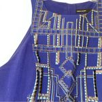 Karen Millen  Tribal Print Embroidery Zip Back Lined Knee Length Dress Size 6 Photo 3