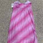 BP  Halter Midi Dress Purple Pink Diagonal Ombre Stripe - Size Small Photo 3