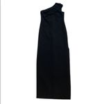 Trina Turk  Dress Black One Shoulder Ruffled Neckline Maxi Cocktail Dress Size 2 Photo 7