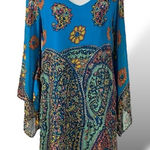 Anthropologie Vintage 90s  Uncle Frank Floral 60s 70s Style Kimono Shift Dress XS Photo 0