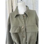 Oat New York 100% Cotton Twill Self Tie Belt Cargo Pockets Utility Jumpsuit L Green Size L Photo 4