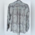 Splendid  Mackenzie Paisley-Print Button Tie Front Shirt Women's M White Sand L/S Photo 9